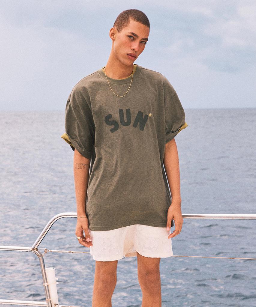 Nyuballanseu Nbnegca033 / Uni Sun-Kissed Slub Short Sleeve Tee (Khaki)