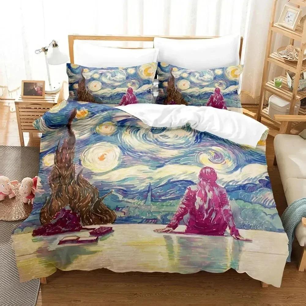 Luxury New 3D Print Van Gogh Bedding Set Duvet Cover Bed Set Quilt Cover Pillowcase King Queen Size Boys Adult Bedding Set