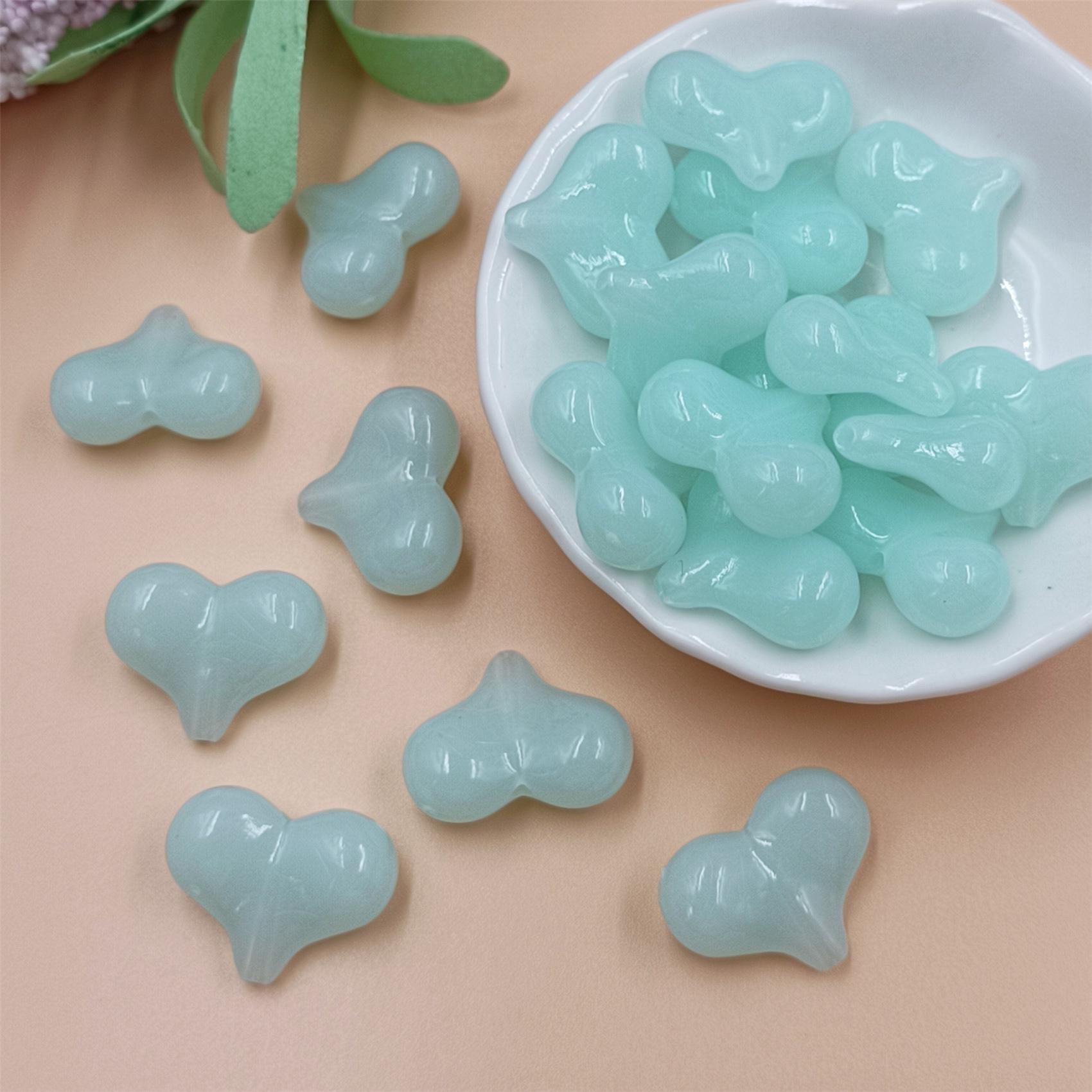 

Peach Heart Beads Handmade Materials Macaron Color DIY 22mm*17mm*9mm 20pcs/set Fart Necklace Making Jewelry Accessories beads светло-синий