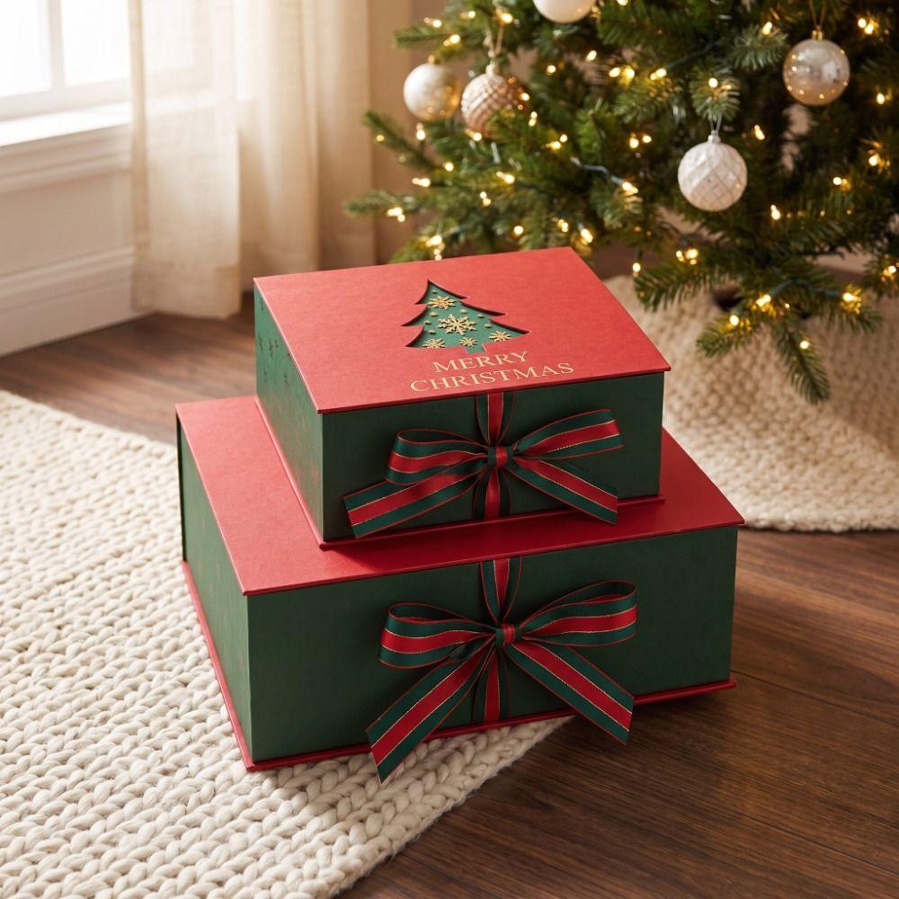 Weihnachtsbaum Weihnachtsgeschenke Schachtel Klappdeckel Geschenkverpackungsschachtel Feiertagsverpackungsschachtel Weihnachten