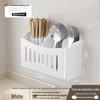 White No-Drill Wall Shelf with Double Chopstick Holder