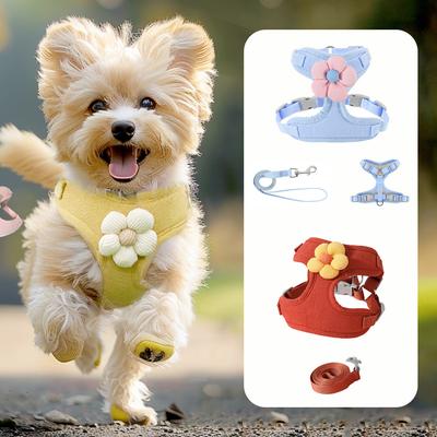 Hundegeschirr, Laufleine, Hundeleine, Halsband, Weste, atmungsaktive Leine, Welpenseil, Ausgehen, Anti-Verlust, Zubehör für kleine und mittelgroße Haustiere