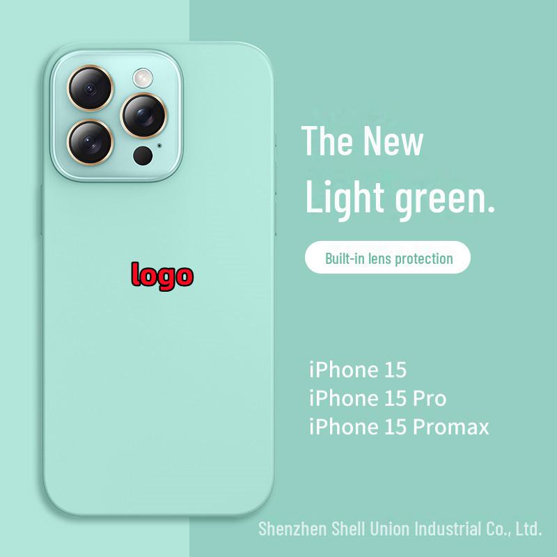 Crystal Lens Mobile Phone Case - Liquid Silicone Small Window for Apple 15 Pro Max, 14/13 Anti-fall Cover