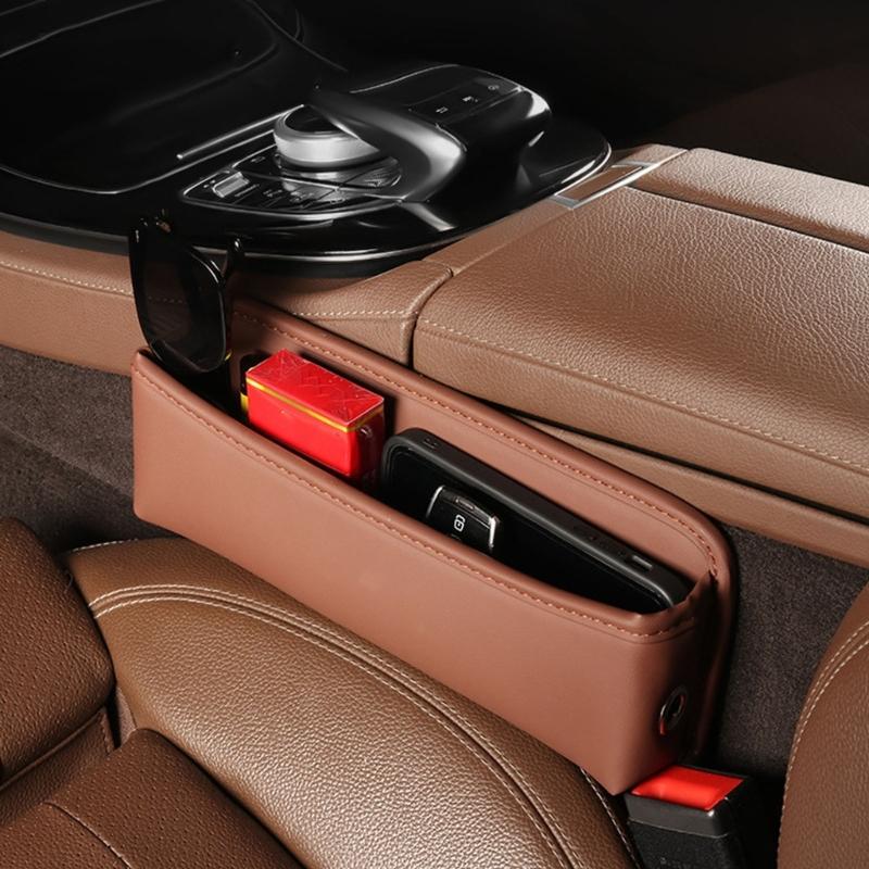 Universal Car Seat Gaps Organizer Not Slip Multiple Layer Storage Box Simple Installation for Phones Key Cards & Beverag