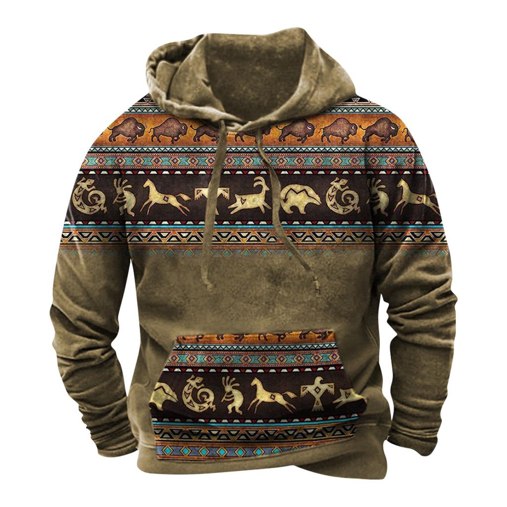 Fashion Print Loose Men's And Women's Long Sleeve Hooded Sweater