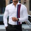 Men's Color Block Stretch Business Casual Long-Sleeved Shirt