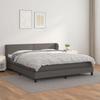 Maison Exclusive - Slatted Bed Base with Mattress Grey 180x200 Cm Faux Leather