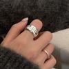 Xiaomi 925 Sterling Silver Rings For Women Geometric Fine Jewelry Finger Adjustable Retro Strip Ring For Party Birthday Gift