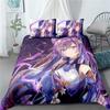 3d Print Anime Genshin Impact Keqing Bedding Set Cartoons Duvet Cover Set Comforter Bed Linen For Children Boy Decor Bedclothes