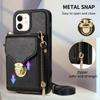 For iPhone 11 6.1 Inch PU Leather Coated TPU Card Slot Phone Case Kickstand Crossbody Zipper Cover