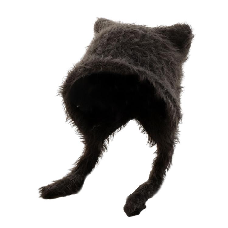 Winter Teens Bear Ear Earflap Beanie Windproof Trapper Hat Ear Protector Hat Adult Winter Cycling Skiing Supplies