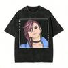 Manga Dandadan Ayase Momo Printed Tee Men Women Clothing Washed Cotton Tshirt Vintage Casual Loose T Shirt Harajuku Male Tshirt