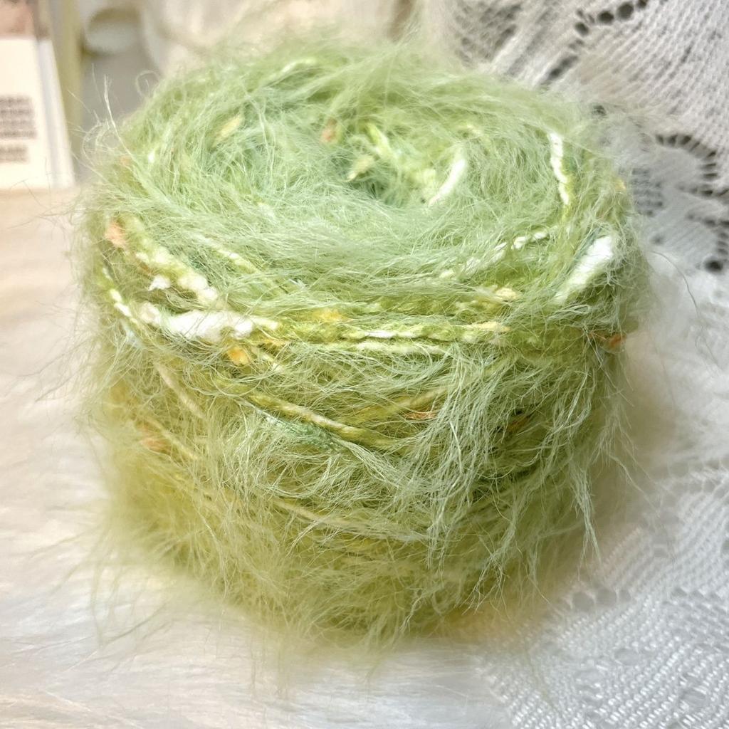 100g Green Thick Yarn Garden Series Hand Mixed Knitting Yarn Handmade Crochet Stick Needle Woven Bag Hair Loop Yarn
