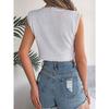 GMXIA Spring Summer Hollowed-out Leaf Crop Crop Knit Top for Women's Vacation