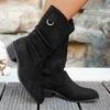 Women's Autumn European & American Style Knee-High Boots - Plus-Size, Chunky Heel, Thick-Soled, Versatile, Casual
