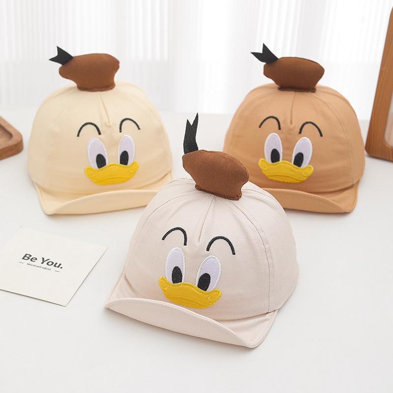 Peaked Cap Cute Duck Expression Three-Dimensional Ears Breathable Sun Hat Infant Soft-Brimmed Baseball Cap June-2 Years Old