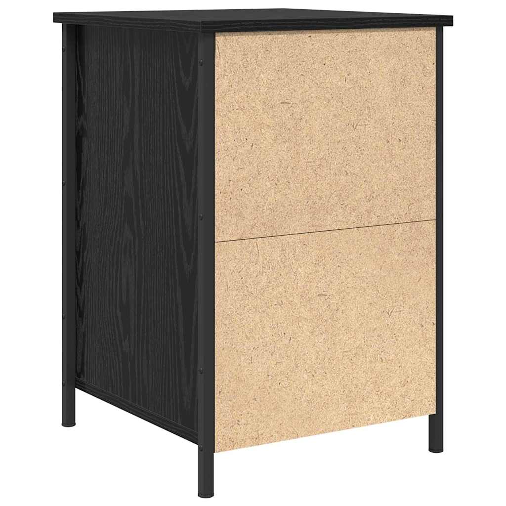 Nightstand Black Oak Effect 40 X 42 X 60 Cm Engineered Wood