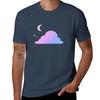 Aesthetic Cloud And Moon Gradient Design Tshirt Large Size Breathable Tee