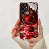 For Samsung Galaxy S26 Ultra Case Samsung S25 Ultra S24 S26 Plus S23 S22 S21 FE S20 FE Case Cherry Pattern Hard Glass Back Cover
