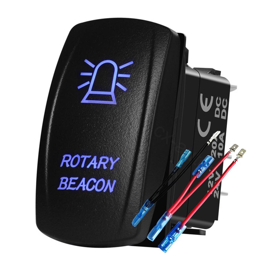 12V 24V Boat Trim Tabs Switch (ON)-OFF-(ON) Momentary Rocker Switch Waterproof Blue Light ON-OFF Toggle Switch With Harness Switches4