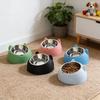 Rutschfeste Anti-Kollisions-Futternäpfe für Haustiere, Edelstahl, Schräger Futter- und Wasserspender für Katzen Hunde, Premium-Design, Tägliche Haustierbedarf