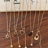 Fashion Brown Stone Sun Geometry Pendant Long Snake Chain Necklace Jewelry For Women New Vintage Charm Jewelry Gifts