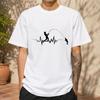 2026 New Cotton Tshirt With Heartbeat Ecg Fisherunisex Print Casual Crew Neck Short Sleeve For Fishing Enthusiasts