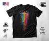 Abstract Paint Splash Neon Graphic T-Shirt Black Unisex S-2XL