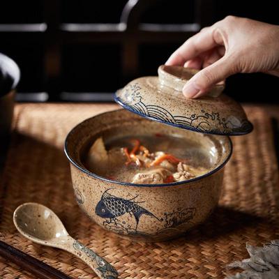 Ciotola Ceramica Sottosmalto per Noodles, Zuppe, Stufati e Riso al Forno - Ideale per Dormitori e Ristoranti