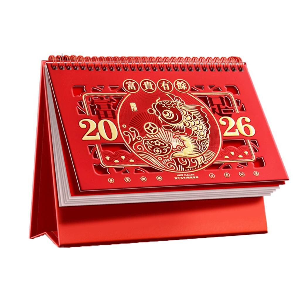 Chinese Style New Year Calendar Traditional Standing Flip Calendar Daily Planning