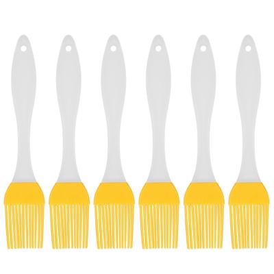 6Pcs Silicone Oil Brush Food Grade Heatresistant Yellow Kitchen Gadget Barbecue Baking Brush