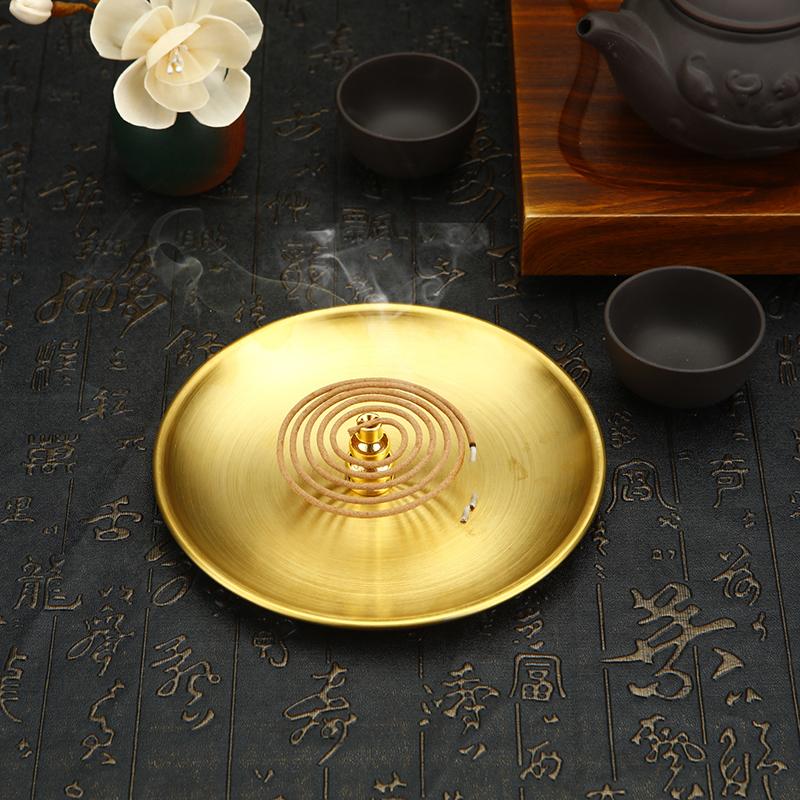 Creative Metal Incense Burner Brass Incense Holder Incense Plate Ash Catcher Buddhism Supplies Home Decor