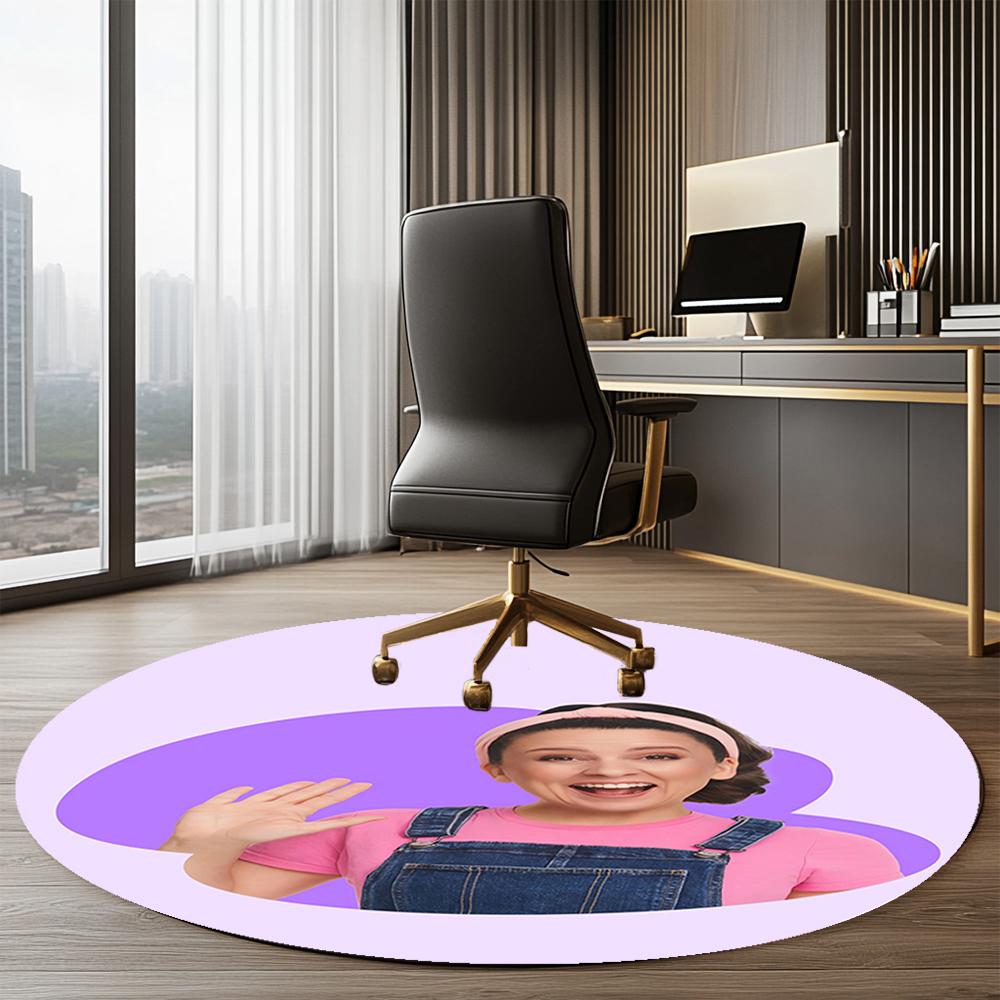 Ms. Rachel Printed Round Rug Carpet Chair Rug Area Rug Entryway Doormats,for Office Chair Living Room Bedroom Kitchen Room.