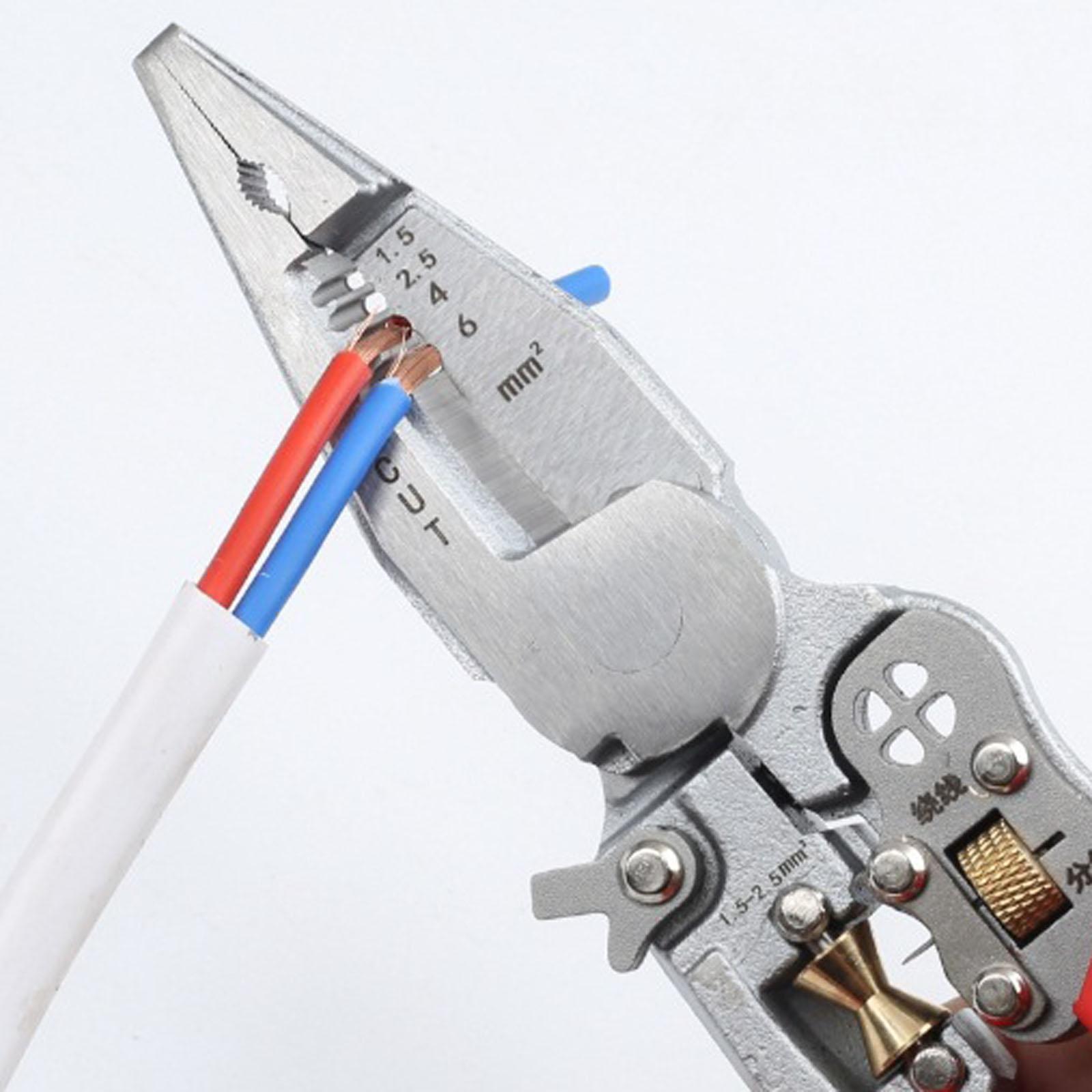 

Бытовые электрические плоскогубцы, резка и зачистка проводов, обжим кабеля, инструмент для опрессовки проводов, многофункциональные электрические плоскогубцы One Size серебряный