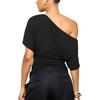 Women's Fashion New Summer Off-Shoulder Loose Short-Sleeve T-Shirt Top