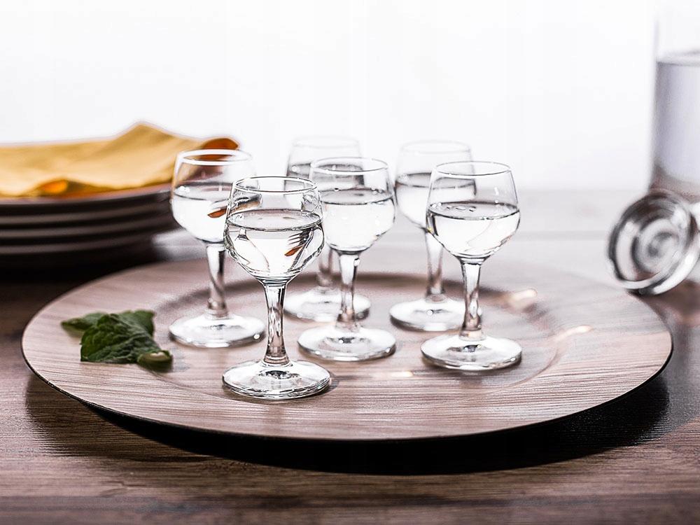 Kieliszki szklane do wódki nalewki na nóżce zestaw 6 sztuk 40ml