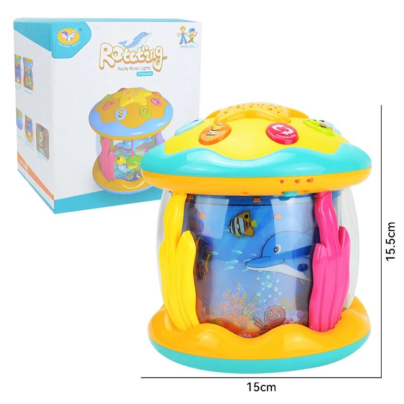 Baby Education Toy for Toddlers Kids Baby Toys 6 to 12 Months Musical Light Up Tummy Time Infant Toys Ocean Rotating Projector
