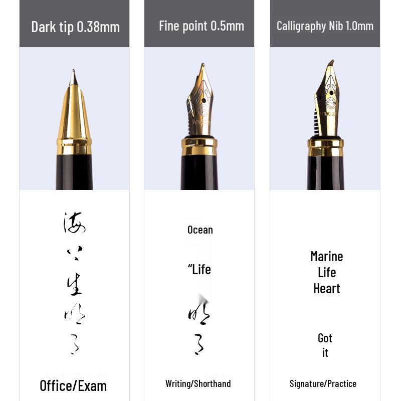Set Elegante de 3 Piezas de Bolígrafos Yongsheng: Pluma Fuente de Metal, Bolígrafo, Pluma de Agua para Firmas en Caja de Regalo para Hombres, Mujeres, Oficina.
