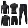 Men's 5-Piece Quick-Dry Sports & Fitness Set: Gym, Running, Basketball - All Seasons