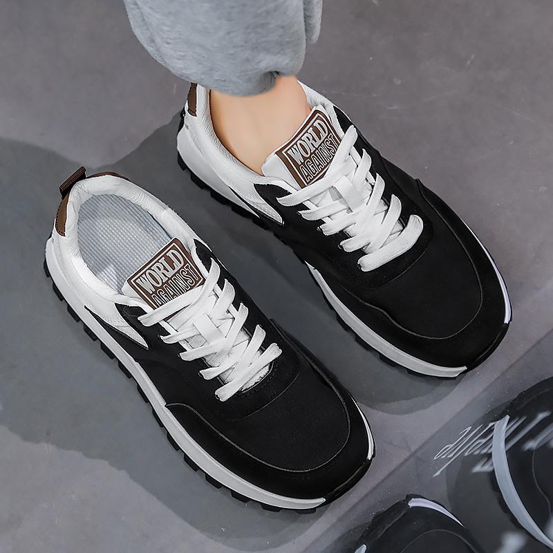 Men Laced Up Sports Shoes New Vulcanized Wedged Sneakers  Man Casual Non Slip Trainers Comfortable Jogging Shoes Male Sneakers