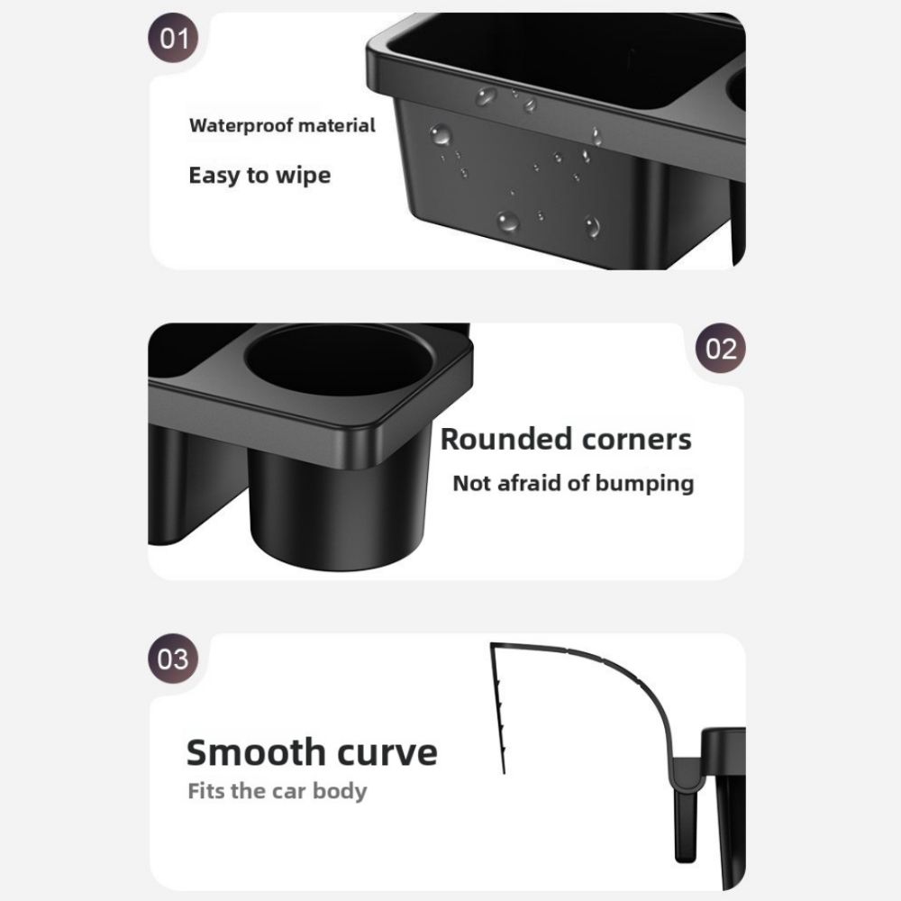 New Plastic Car Door Cup Holder Large Capacity Black Door Side Phone Rack Multi-functional Key Organizer Car Interior