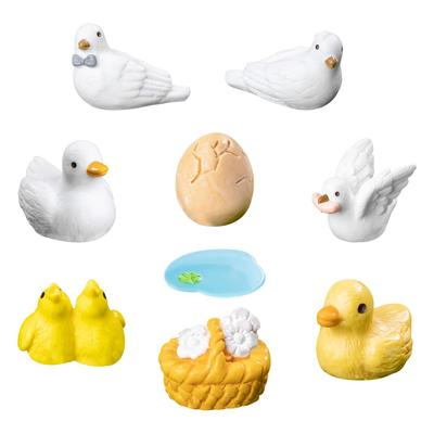 DIYBravo Miniaturtaube Mini-Landschaftsset mit Fischen Mikro-Landschaft Mikro-Landschaft Eingangsbereich Bücherregal Pflanze Tischplatte Gartenstecker und