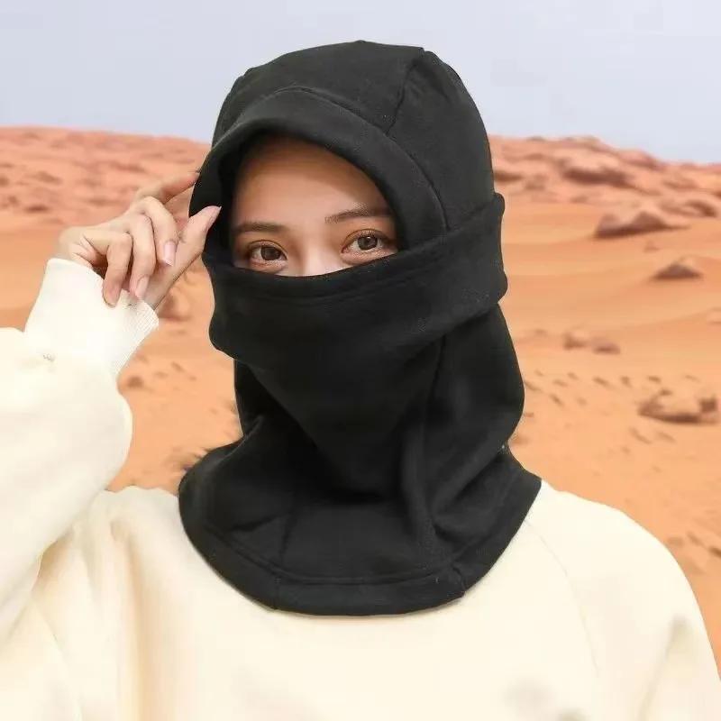 

1pc Windproof Thermal Balaclava Full Face Cover Fleece Lined for Skiing Cycling Motorcycle under Helmet Outdoor Sports hat чорний