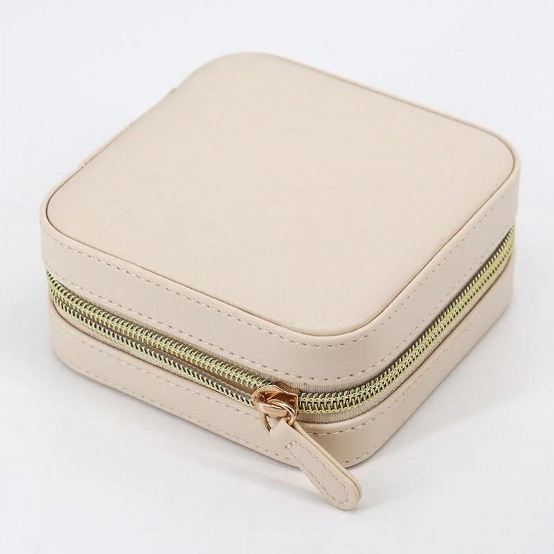 

Портативная дорожная мини-шкатулка для драгоценностей, кожаный органайзер для ювелирных изделий, кольцо, чехол для хранения, подарочная коробка для девочек и женщин (Красное вино). белый