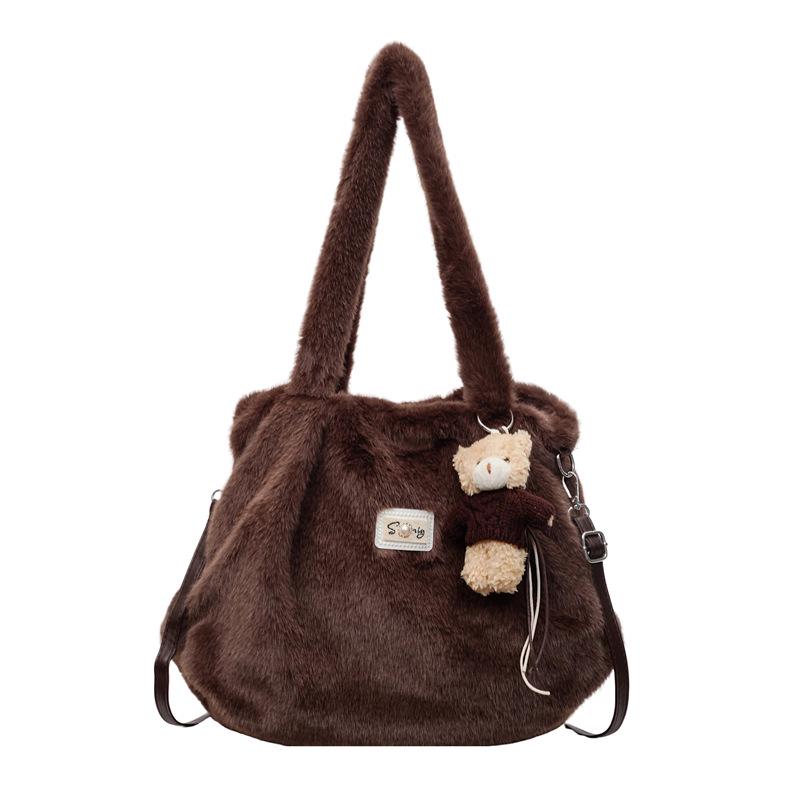 Schicke Plüsch-Umhängetasche für Damen - 2025 Herbst/Winter Nischen-Design Schulterhandtasche