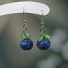 New European and American fashion earrings, niche design blueberry pendant ear hook, sweet peach pendant earrings