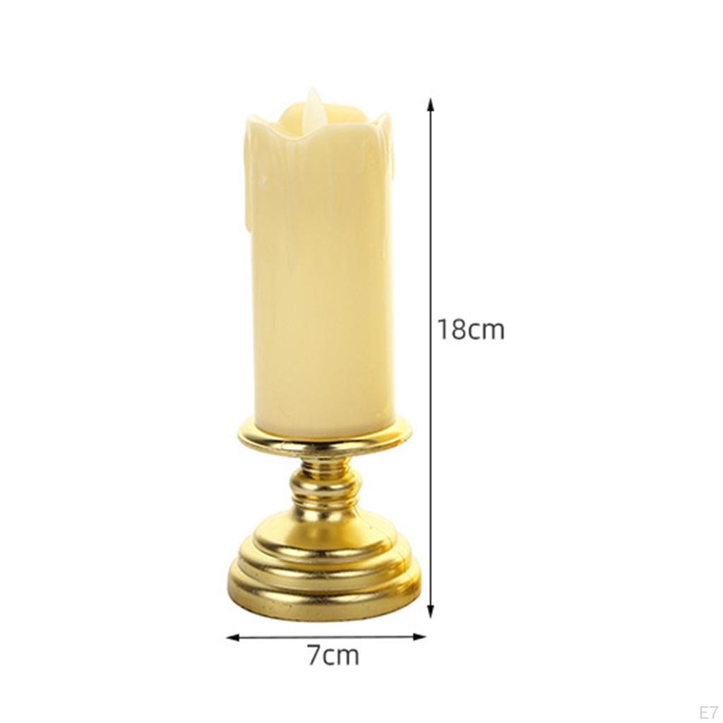 Electric Flameless Pillar Flicker with Holder for Desk, , Festival, Celebrations