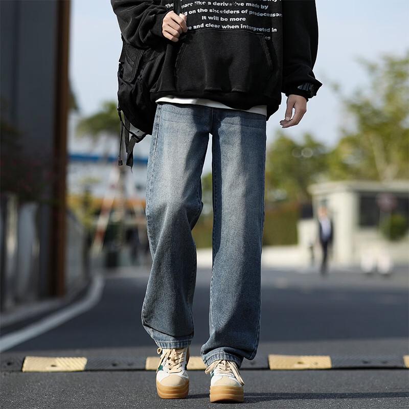 Men's Japanese Retro Loose Straight-Leg Jeans