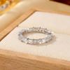 Dainty Inlaid Zircon Ring For Women Gold Plated Round CZ Crystal Copper Finger Ring Party Wedding Daily Wear Minimalist Jewelry