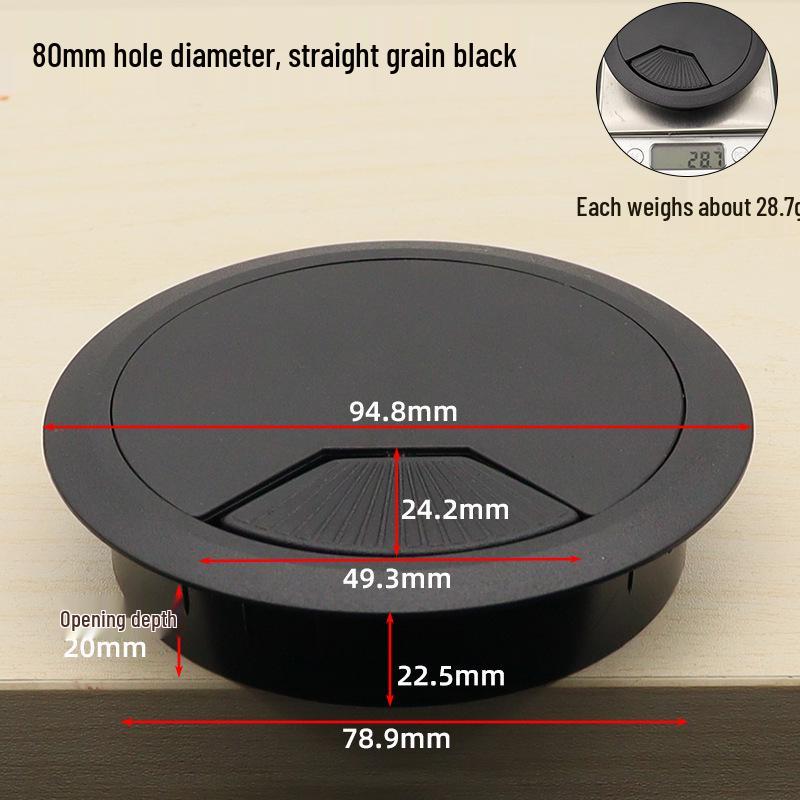 Diswei Desktop Cable Organizer Box, Round Plastic Wire Grommet for Office and Home Desk Management